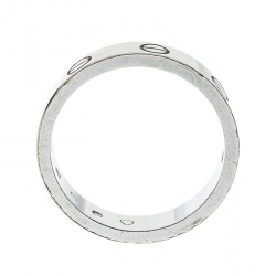 Pre Owned Cartier Love Diamond 18k White Gold Wedding Band Ring Size 52
