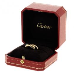 Pre Owned Cartier 18K Gold 3-Tone Trinity Ring Size 52