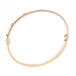 Pre Owned Cartier Love 18k Rose Gold SM Bracelet 17cm