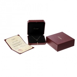 Pre Owned Cartier Amulette de Cartier Diamond Onyx 18k Rose Gold Necklace XS