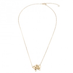 Pre Owned Cartier Caresse D'orchidees Par Cartier Diamond 18k Rose Gold Pendant Necklace