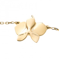 Pre Owned Cartier Caresse D'orchidees Par Cartier Diamond 18k Rose Gold Pendant Necklace