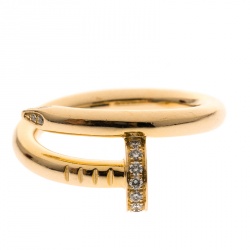 Pre Owned Cartier Juste Un Clou Diamond & 18k Rose Gold Ring 51