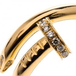 Pre Owned Cartier Juste Un Clou Diamond & 18k Rose Gold Ring 51