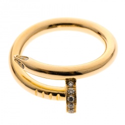 Pre Owned Cartier Juste Un Clou Diamond & 18k Rose Gold Ring 51