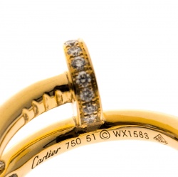 Pre Owned Cartier Juste Un Clou Diamond & 18k Rose Gold Ring 51