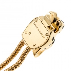 Pre Owned Cartier Panthere De Cartier Diamond Garnet & Onyx 18k Yellow Gold Bracelet