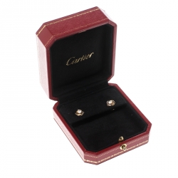 Cartier Trinity De Cartier Diamond 18k Three Tone Gold Stud Earrings 