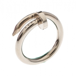 Pre Owned Cartier Juste Un Clou SM White Gold Ring Size 53