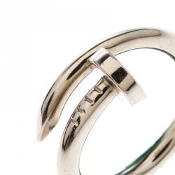 Pre Owned Cartier Juste Un Clou SM White Gold Ring Size 53