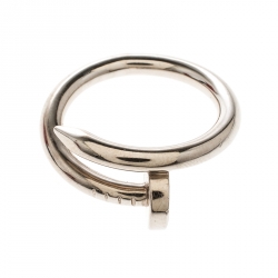 Pre Owned Cartier Juste Un Clou SM White Gold Ring Size 53