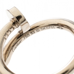 Pre Owned Cartier Juste Un Clou SM White Gold Ring Size 53