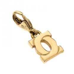 Pre Owned Cartier Mini Double C 18K Yellow Gold Charm