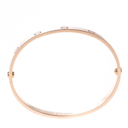 Pre Owned Cartier Love 18k Rose Gold Bracelet 19