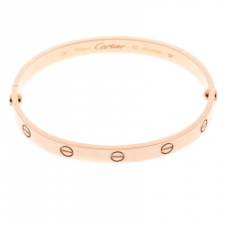 Pre Owned Cartier Love 18k Rose Gold Bracelet 19