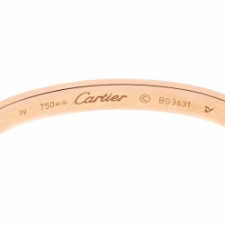 Pre Owned Cartier Love 18k Rose Gold Bracelet 19