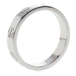 Pre Owned Cartier Love 18k White Gold Wedding Band Ring Size 49