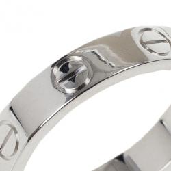 Pre Owned Cartier Love 18k White Gold Wedding Band Ring Size 49