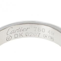 Pre Owned Cartier Love 18k White Gold Wedding Band Ring Size 49