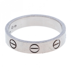 Pre Owned خاتم كارتييه ميني لوف ذهب أبيض عيار 18 مقاس 52