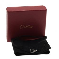 Pre Owned Cartier Love 18K White Gold Black Ceramic Diamond Bracelet