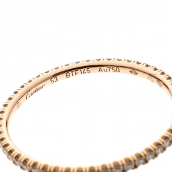 Pre Owned Cartier Étincelle de Cartier Diamond 18k Rose Gold Eternity Wedding Band Ring