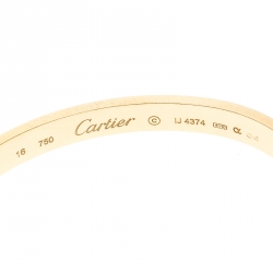 Pre Owned Cartier Love 18k Yellow Gold Bracelet 16