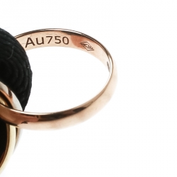 مملوكة مسبقًا Cartier Trinity De Cartier Three Tone 18k Gold Black Adjustable Cord Bracelet