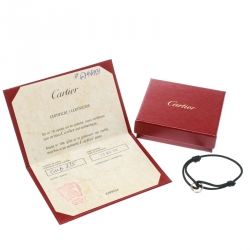 مملوكة مسبقًا Cartier Trinity De Cartier Three Tone 18k Gold Black Adjustable Cord Bracelet