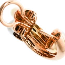 Pre Owned Cartier Trinity De Cartier Three Tone 18k Gold Hoop Earrings