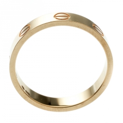 Pre Owned Cartier Love 18k Yellow Gold Mini Band Ring Size 52