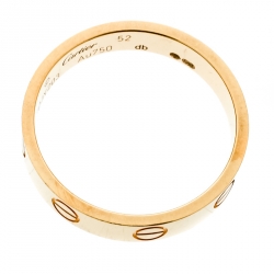 Pre Owned Cartier Love 18k Yellow Gold Mini Band Ring Size 52