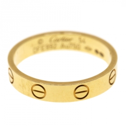 مملوكة مسبقًا خاتم كارتييه لوف ميني باند ذهب أصفر عيار 18 مقاس 52