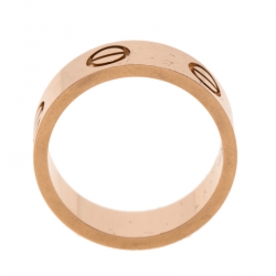 مملوكة مسبقًا Cartier Love 18k Rose Gold Band Ring Size 47