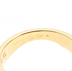 Pre Owned Cartier Love Me 18k Yellow Gold Band Ring Size 54