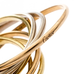 مملوكة مسبقًا Cartier Trinity 18k Three Tone Gold 7 Band Rolling Ring Size 61