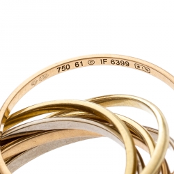 مملوكة مسبقًا Cartier Trinity 18k Three Tone Gold 7 Band Rolling Ring Size 61