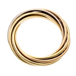 مملوكة مسبقًا Cartier Trinity 18k Three Tone Gold 7 Band Rolling Ring Size 61