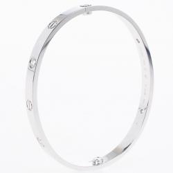 مملوكة مسبقًا Cartier Love 4 Diamonds White Gold Bracelet 19 CM