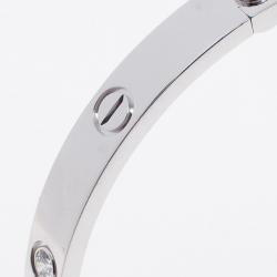 مملوكة مسبقًا Cartier Love 4 Diamonds White Gold Bracelet 19 CM