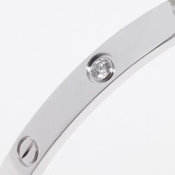 مملوكة مسبقًا Cartier Love 4 Diamonds White Gold Bracelet 19 CM