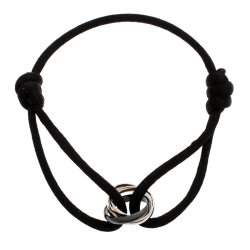 Pre Owned سوار كارتييه ترينيتي دو كارتييه سيراميك أسود وذهب أبيض عيار 18 حبل قابل للضبط