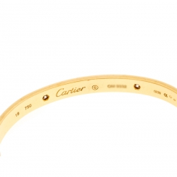 Pre Owned سوار سيلين لوف ذهب أصفر عيار 18 أربع ألماسات مرصعة 18