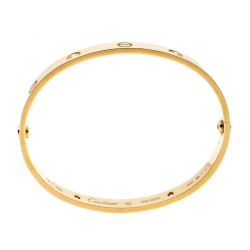 Pre Owned سوار سيلين لوف ذهب أصفر عيار 18 أربع ألماسات مرصعة 18