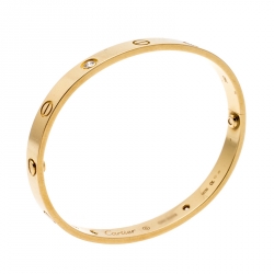 Pre Owned سوار سيلين لوف ذهب أصفر عيار 18 أربع ألماسات مرصعة 18