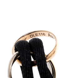 Pre Owned Cartier Trinity De Cartier Three Tone 18k Gold Black Adjustable Cord Bracelet