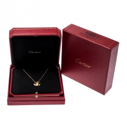 Pre Owned Cartier Amulette de Cartier Diamond Guilloche 18k Yellow Gold Long Pendant Necklace SM