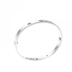 Pre Owned أسورة كارتييه لوف ذهب أبيض عيار 18 أحجار كريمة متعددة الألوان