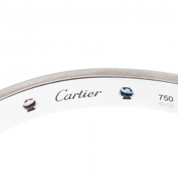 Pre Owned أسورة كارتييه لوف ذهب أبيض عيار 18 أحجار كريمة متعددة الألوان