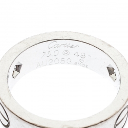 Pre Owned خاتم كارتييه لوف ذهب أبيض عيار 18 و3 ألماسات مقاس 49